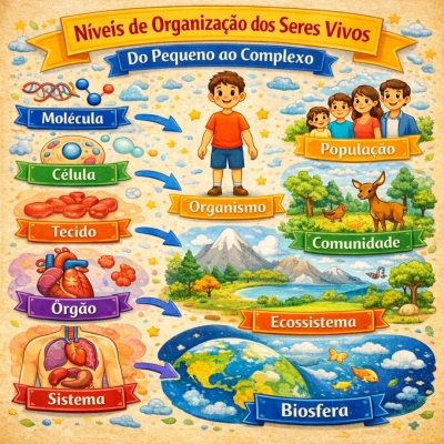 Níveis de Organização dos Seres Vivos: Do Pequeno ao Complexo Anos Iniciais